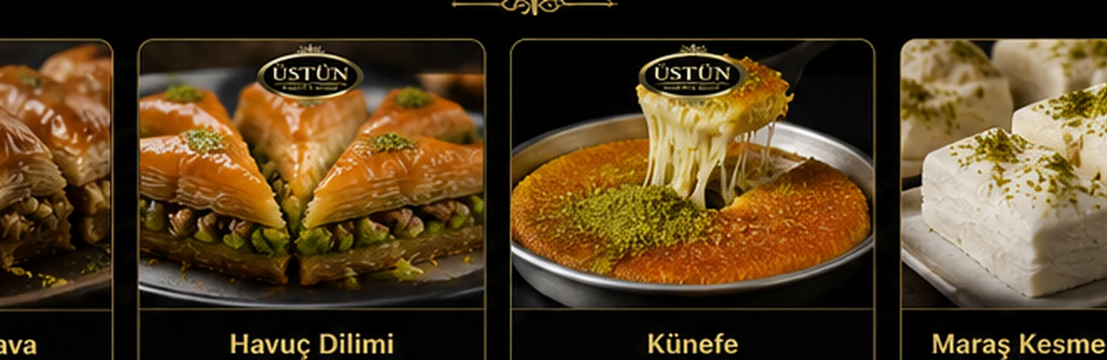 Üstün Baklava ve Künefe ürün seçkisi